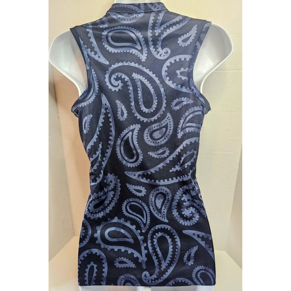 Nike Dri-FIT Victory Golf Polo Sleeveless Obsidian Paisley Print SZ XS‎ - Picture 5 of 9